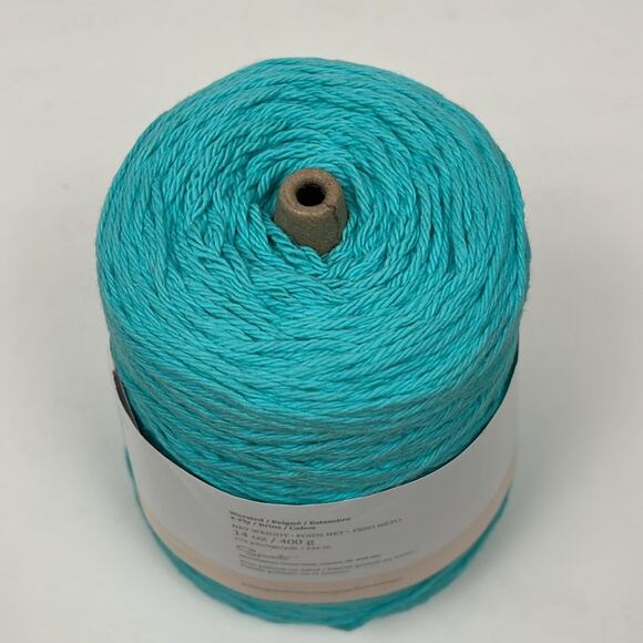 Peaches & Creme Cotton Yarn Seabreeze Solid 14 Oz 674 yds Aqua Blue Green - Picture 6 of 6